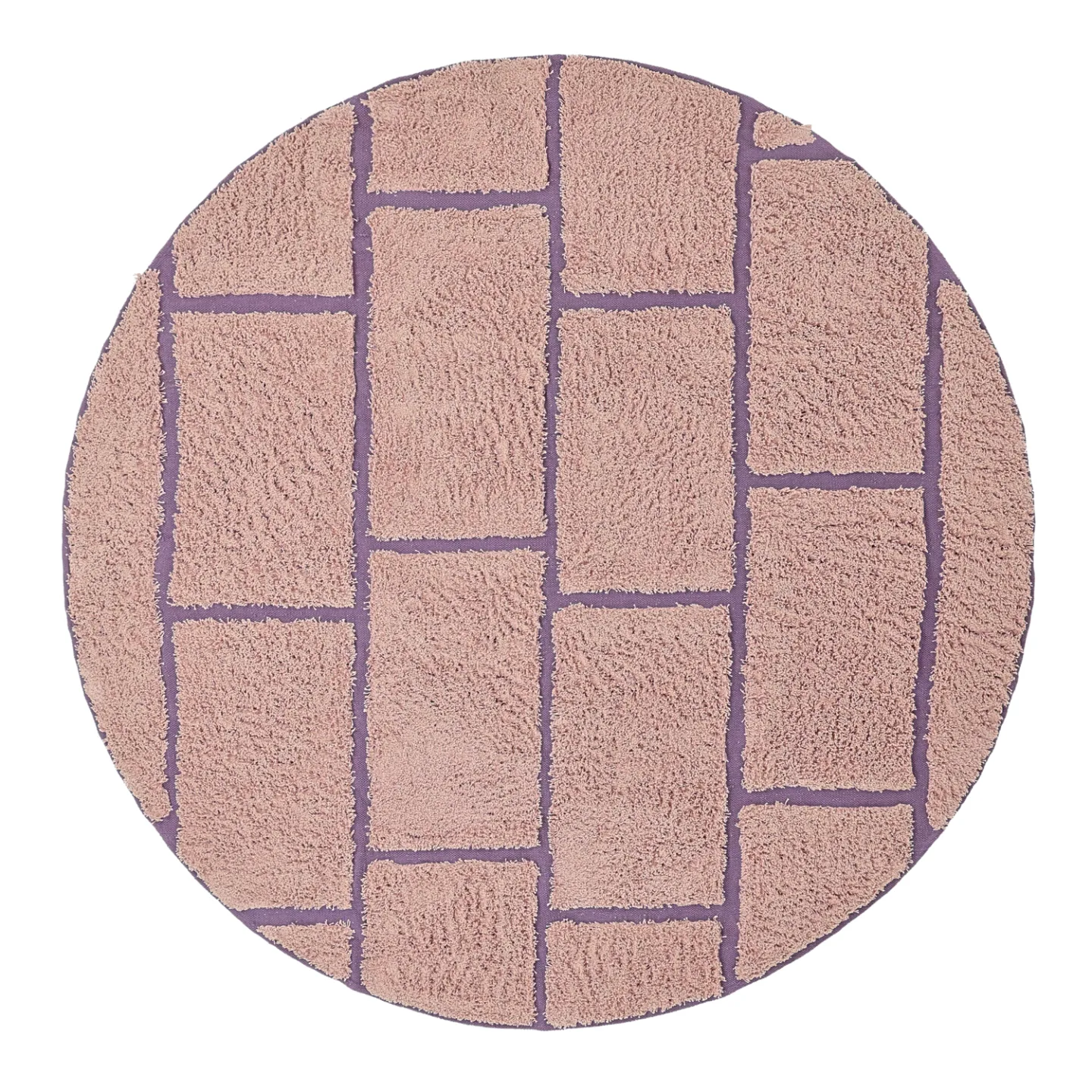 Runde tepper - Lindley Natural Cotton Shaggy (rosa/lilla) (Størrelse: Ø 200 cm)