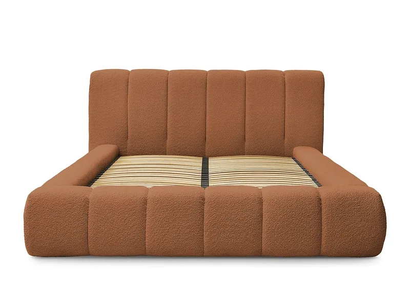 Kastenbett BOBOCHIC DENALI 160x200cm boucle-stoff orange