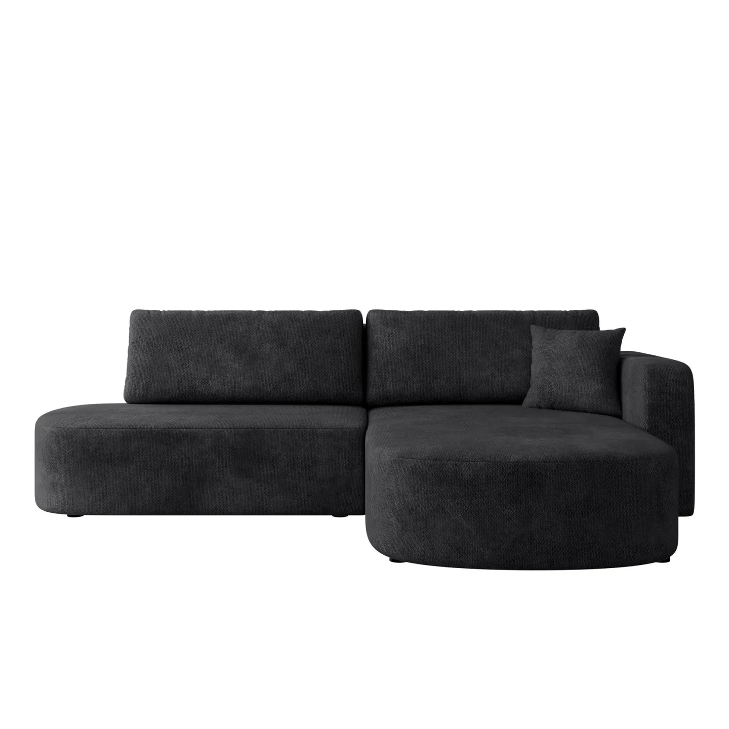 Pryda 4-sits Bäddsoffa divan höger med förvaring - svart