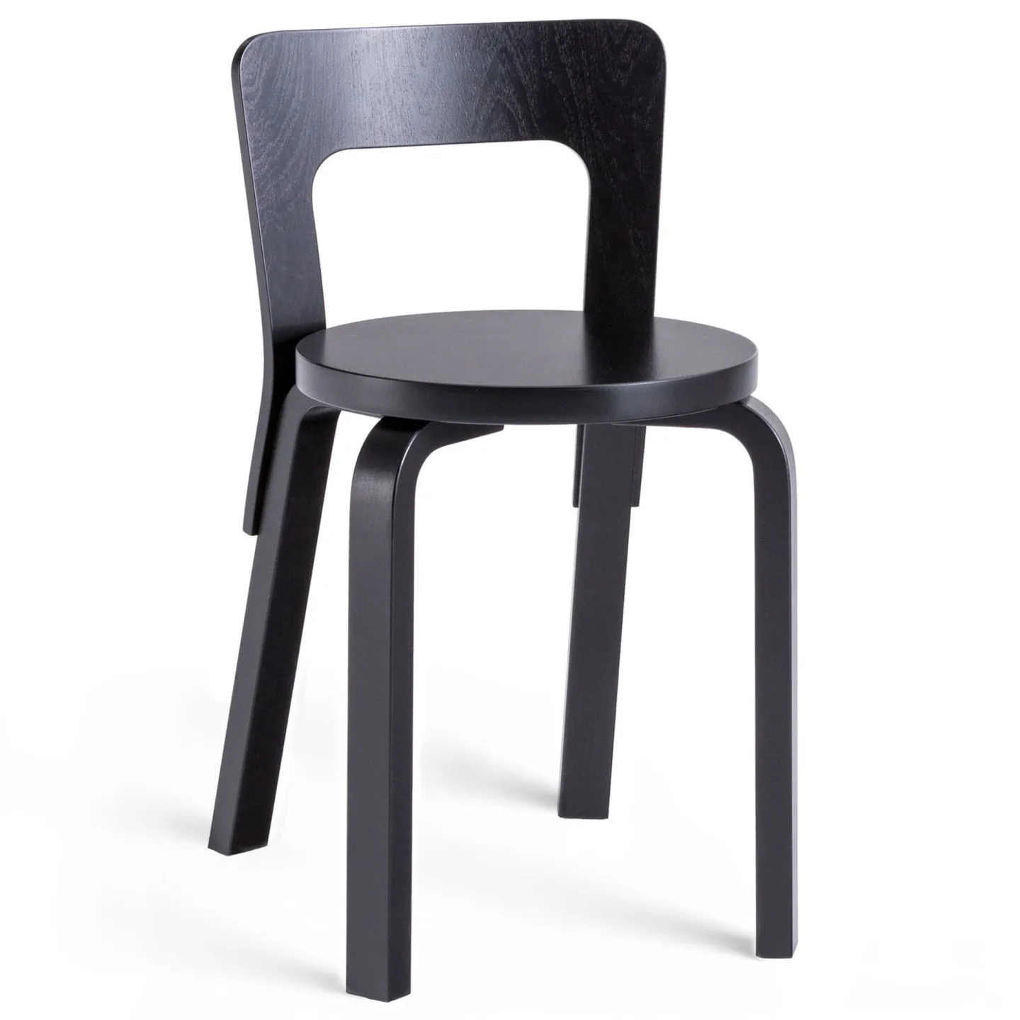 Artek - Chair 65, Black lac, Black lac - Matstolar - Alvar Aalto - Svart - Trä
