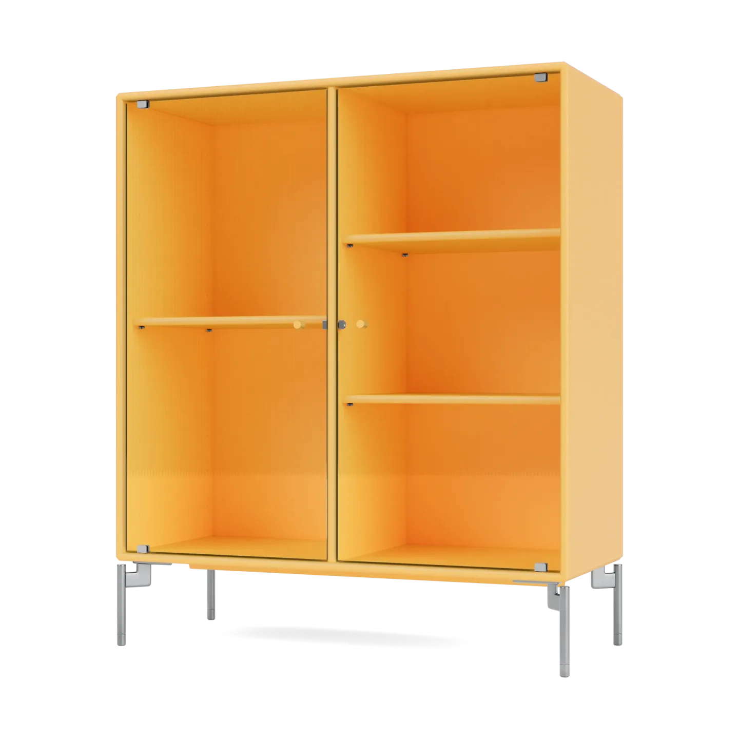 Montana Ripple II Vitrinenschrank 69,6x82,2x30 cm Acacia-Beine chrome