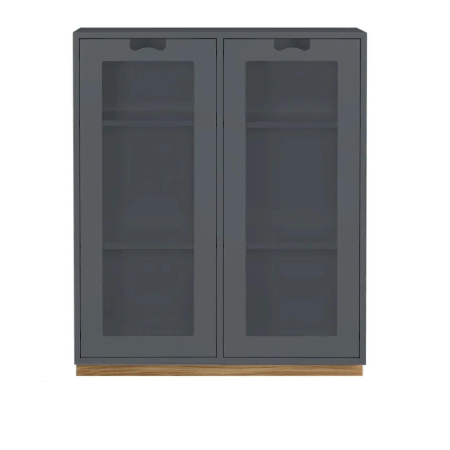 Asplund - Snow Cabinet E D30 Glass Doors - Storm Grey, Ek Sockel - Skåp och vitrinskåp - Thomas Sandell & Jonas Bohlin - Grå - Trä