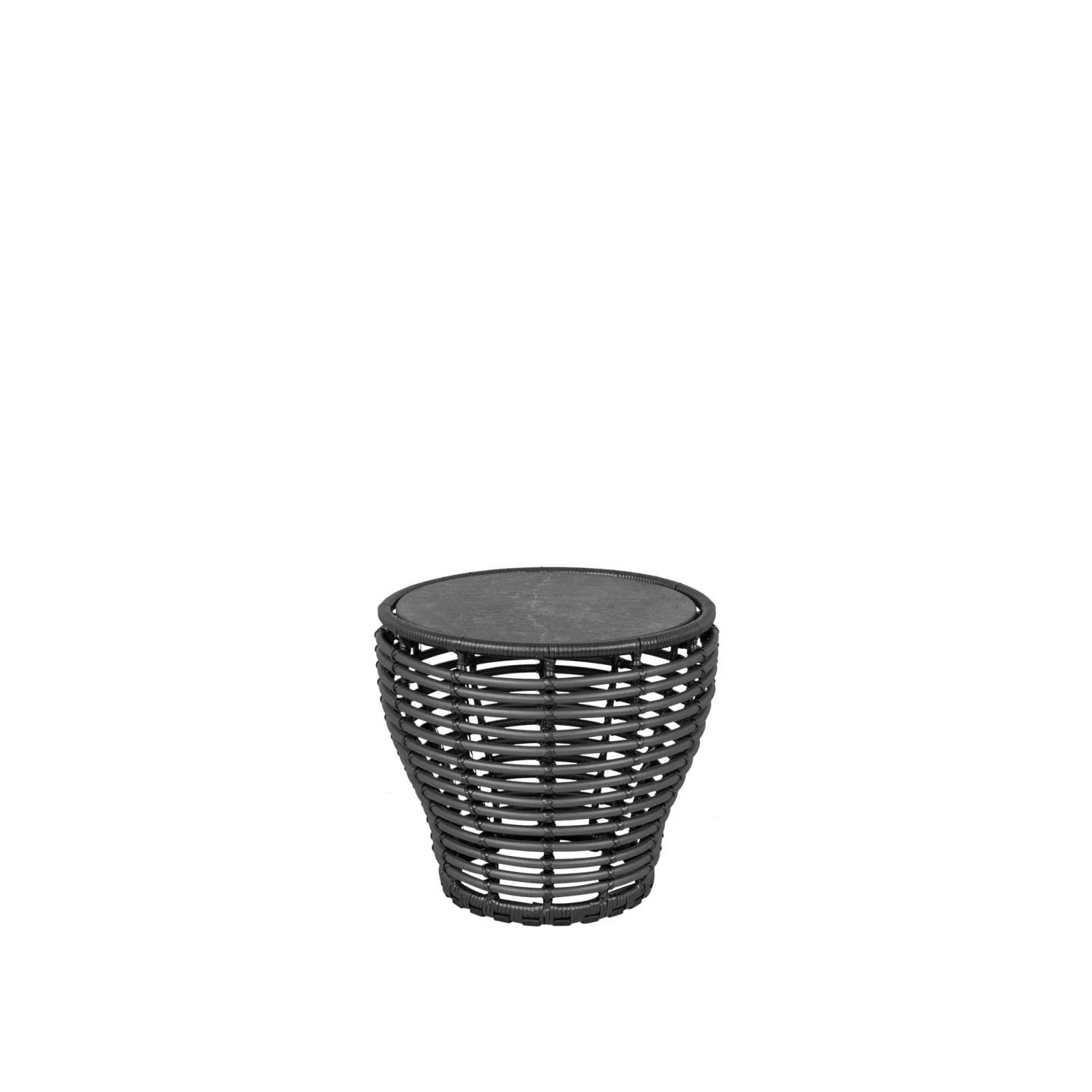 Cane-Line - Basket Soffbord Small, Graphite - Soffbord utomhus - Søren Rose Studio - Svart - Naturmaterial/Metall