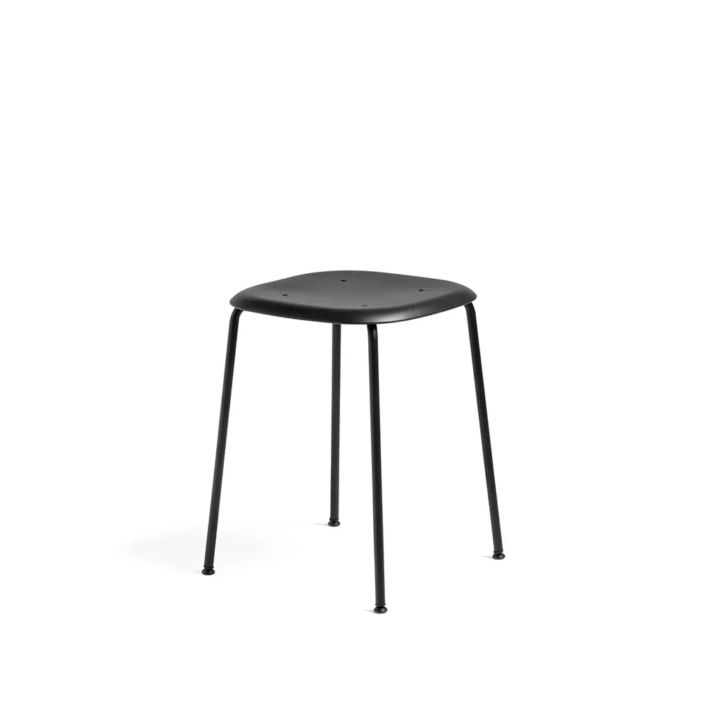 HAY Soft Edge P70 pall Black, svart stålstativ