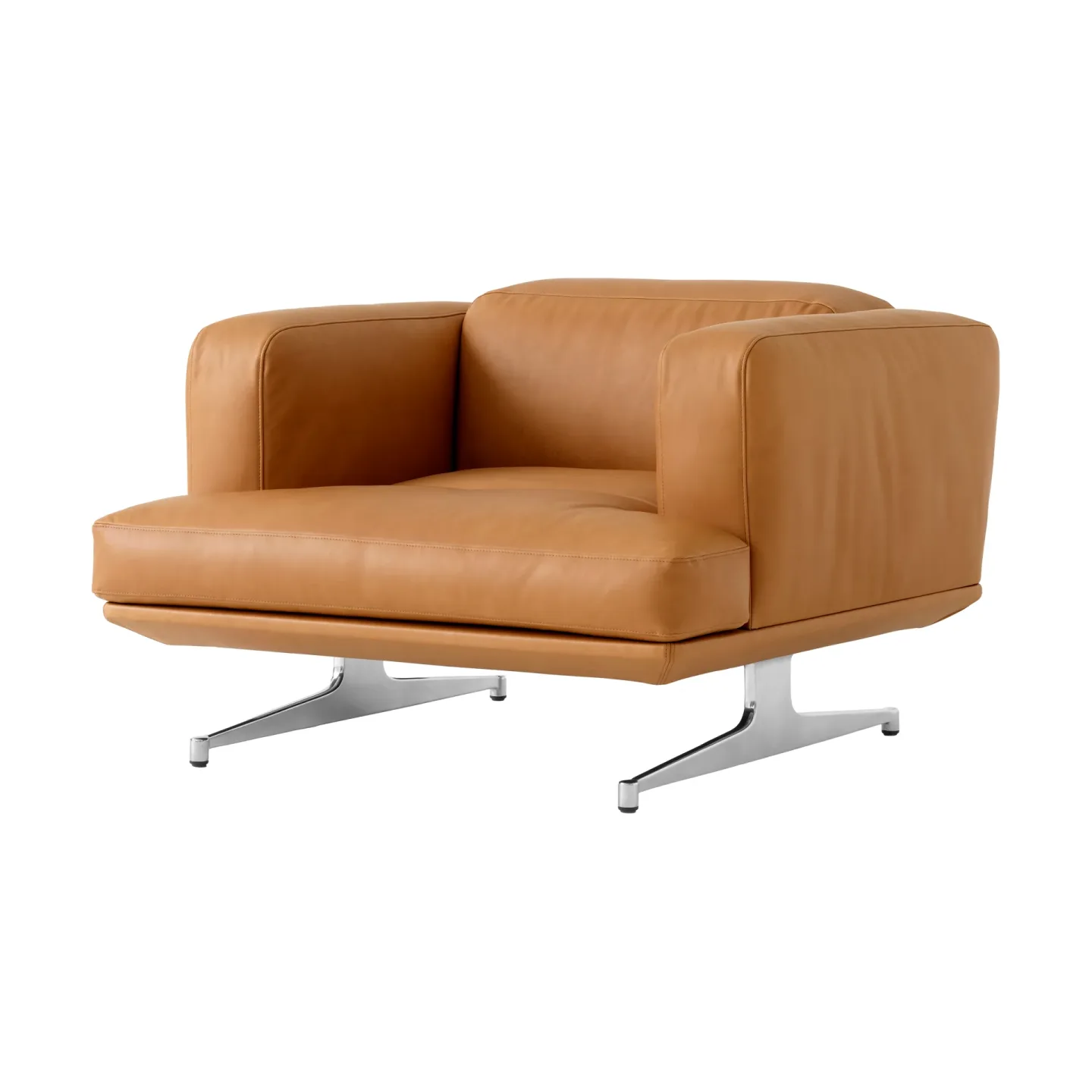 &Tradition Inland AV21 fåtölj Noble läder cognac-polished alu