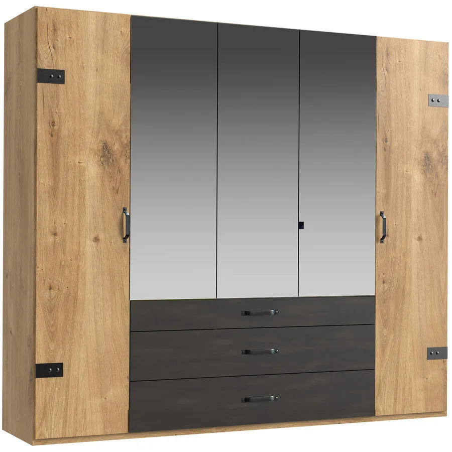 Kleiderschrank Demian Eiche Dekor Holzwerkstoff B 250 cm