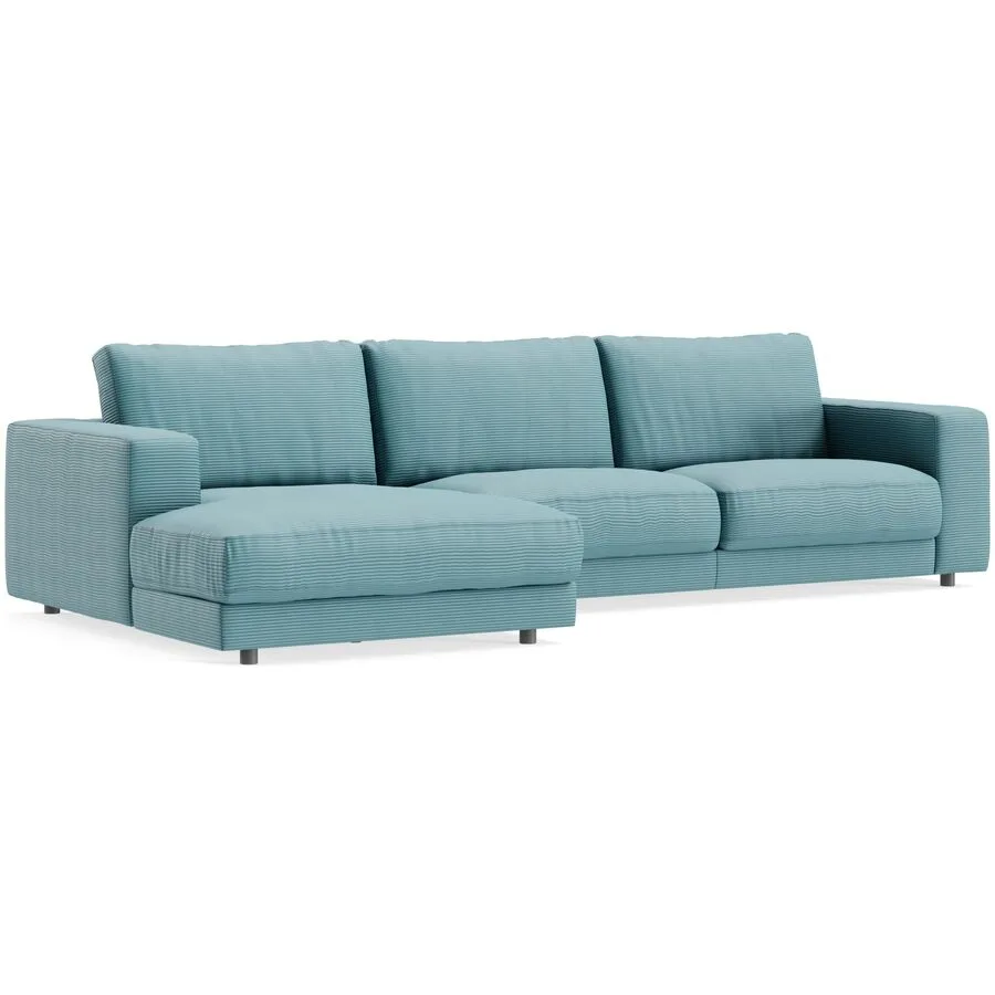 Ecksofa Ava Links Bezug: 88% Polyester, 12% Polyacryl petrol B 320 T 170 cm - Möbel Konfigurator: Traummöbel individuell zusammenstellen