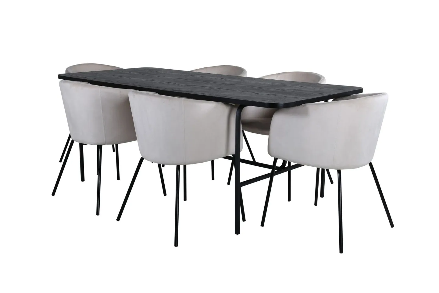 Unos Matgrupp 200 cm Rektangulär med 6 Berit stolar - Beige