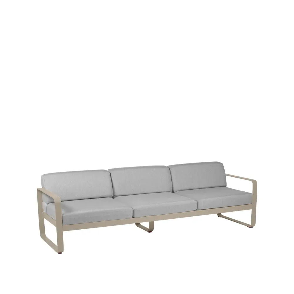 Fermob Bellevie soffa 3-sits Nutmeg (beige), flannel grey dyna