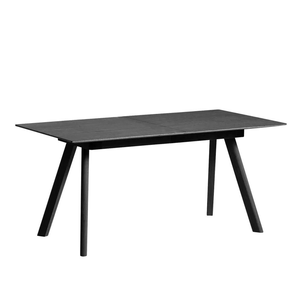 HAY - CPH30 2.0 Extendable Table Black Lacquered Oak Frame L160 X W80 X H74 Black Lacquered Oak Veneer Tabletop Black Lacquered Edge - Matbord - Ronan & Erwan Bouroullec - Svart - Trä