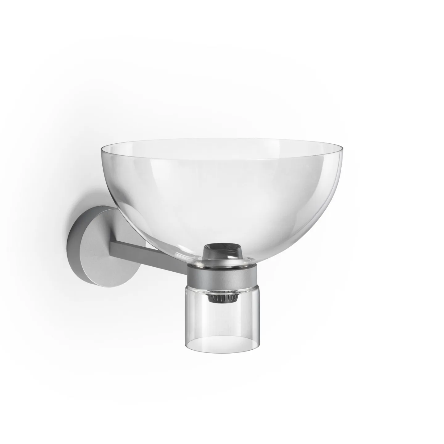 Nocturne Bowl LED-Wandleuchte, silber, Glas, dimmbar - Flos - Flurbereich - Design - Aluminium - Mit Schirm