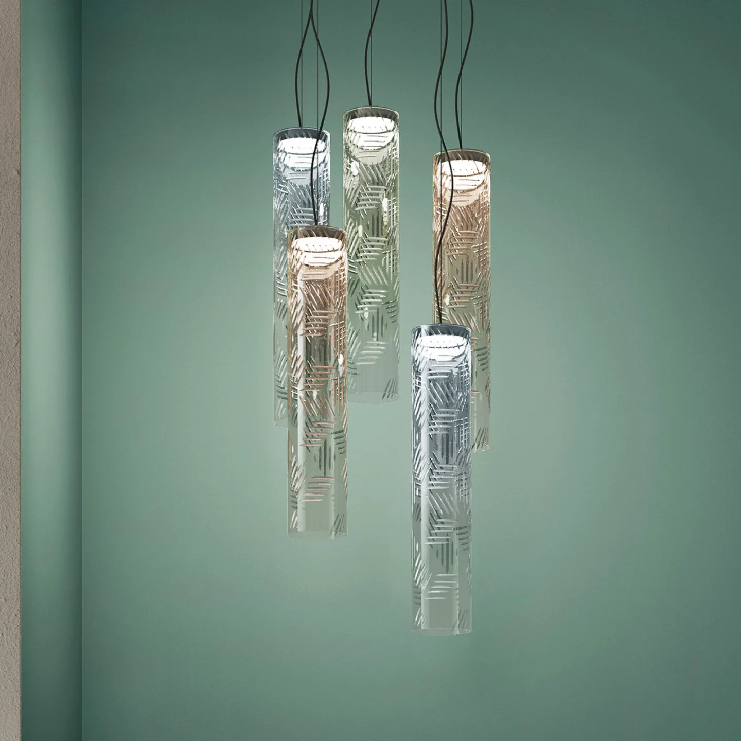 Jer 1 Pendelleuchte Smokey Blue - KDLN - Wohnzimmer - Design - Glas - Einflammig