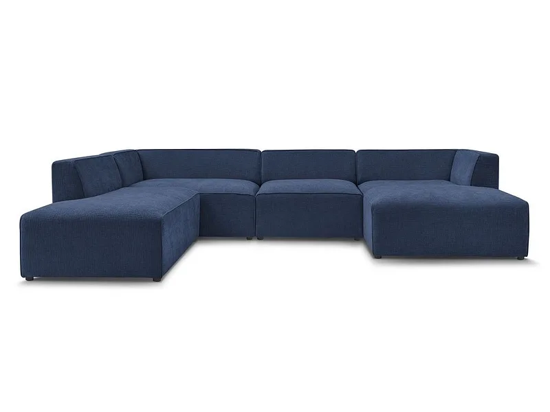 Wohnlandschaft BOBOCHIC MEGEVE Stoff mit Textur dunkelblau