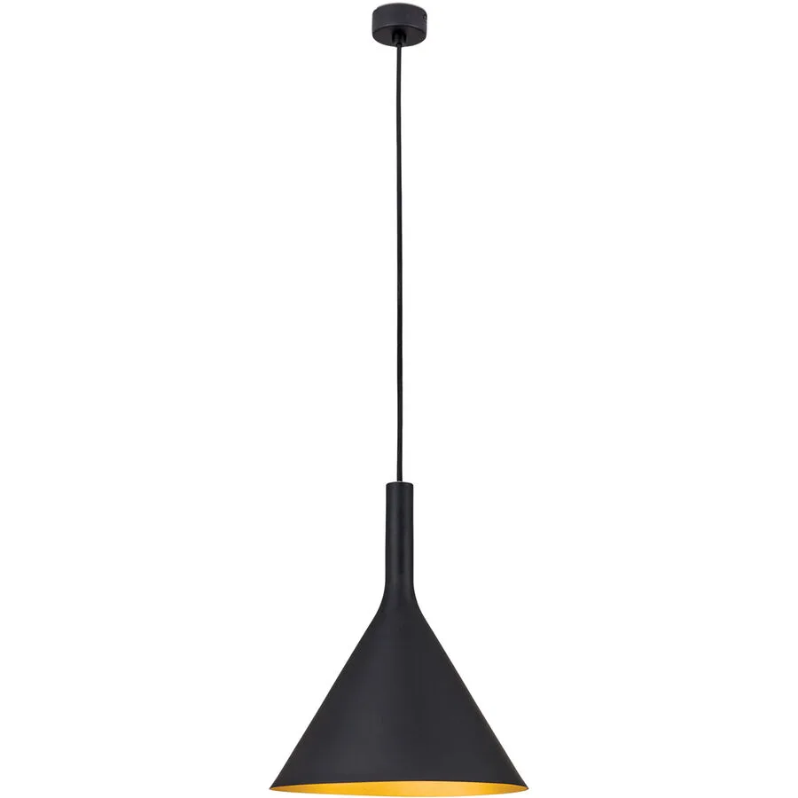 Pendellampe Gunda Gold/Schwarz Aluminium 25 cm 31 cm - Farbe: schwarz-gold