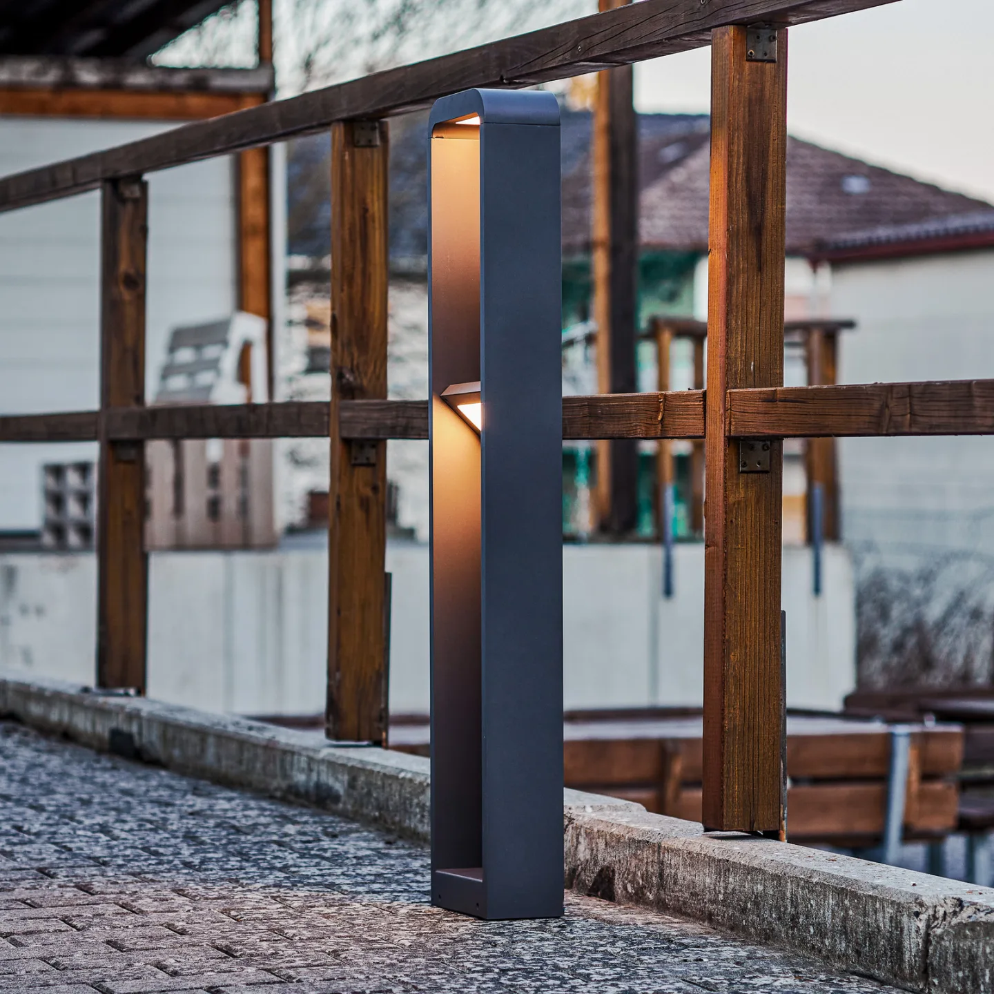 Darko LED Gartenleuchte H100 Alu - Lindby - Terrasse - Modern - Aluminium - Einflammig