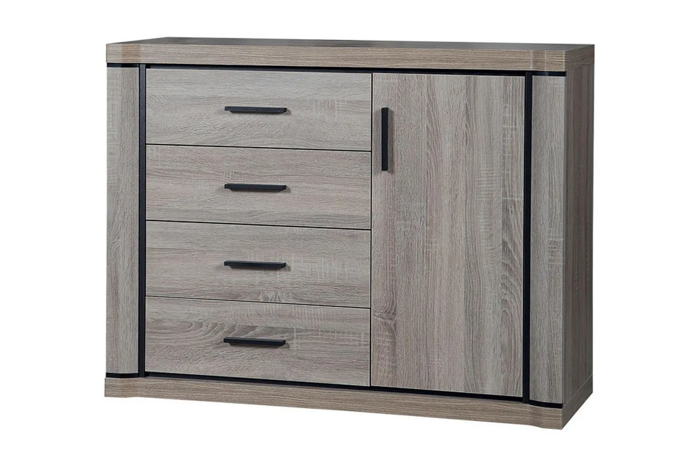 Dallas Skänk 117x43,5x91 cm LED-belysning - Beige/Grå