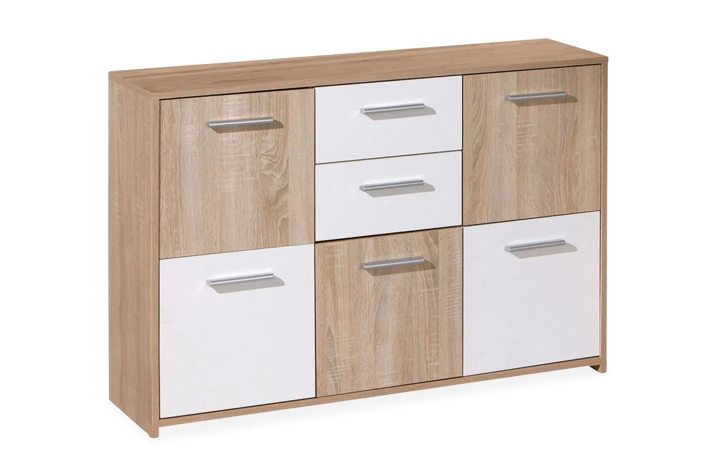 Aragon Skänk 115 cm - Vit/Ljus Ek