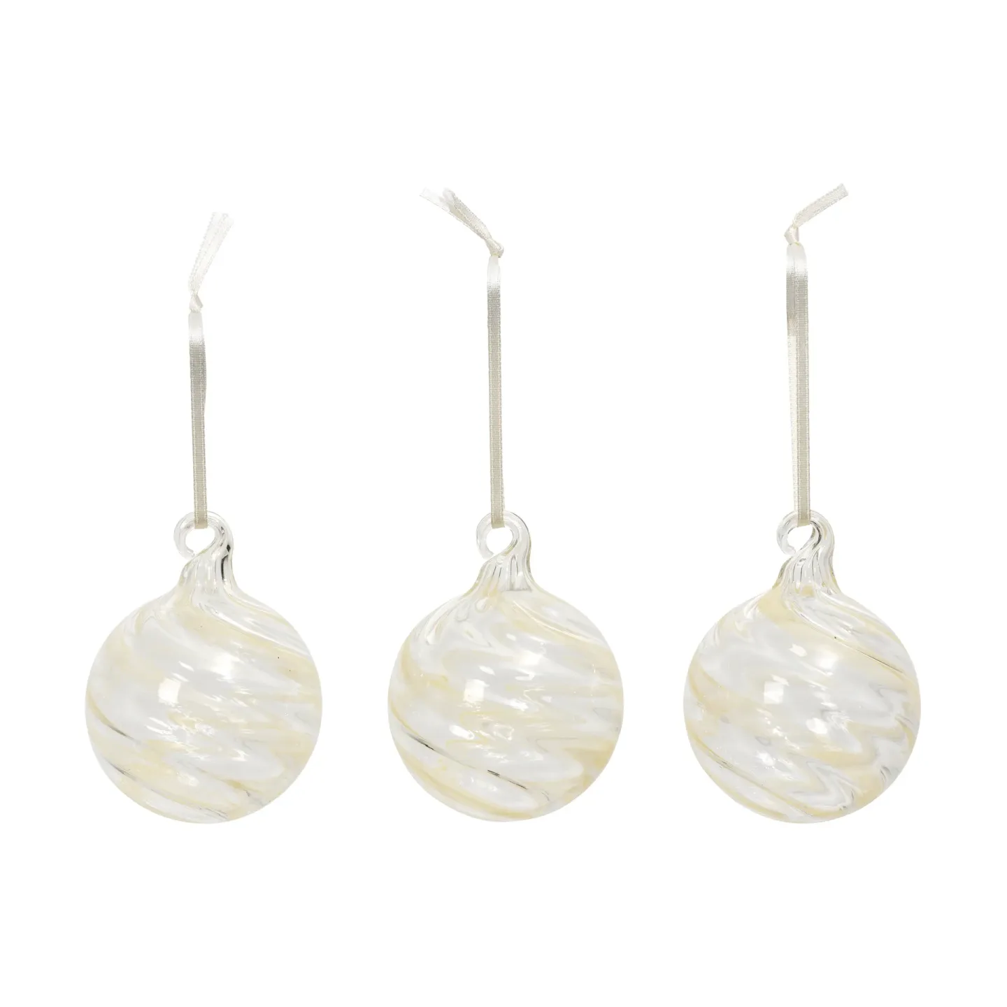 Broste Copenhagen Swirl julgranskula Off White-Clear