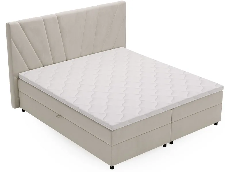 Boxspringbett YORU beige 180x200cm fest