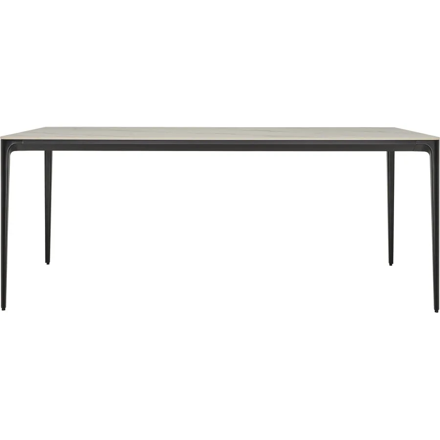 Tisch Brimsley weiss/schwarz Stein, Aluminium B 90 T 180 cm