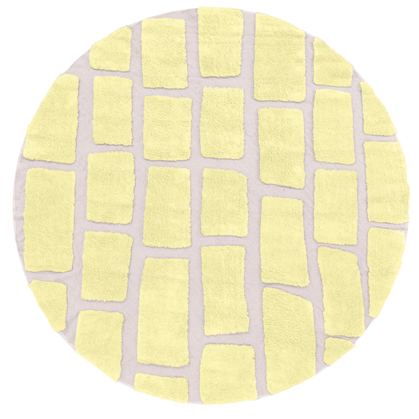 Rundt teppe - Cyrus Natural Cotton Shaggy (gul) (Størrelse: Ø 200 cm)