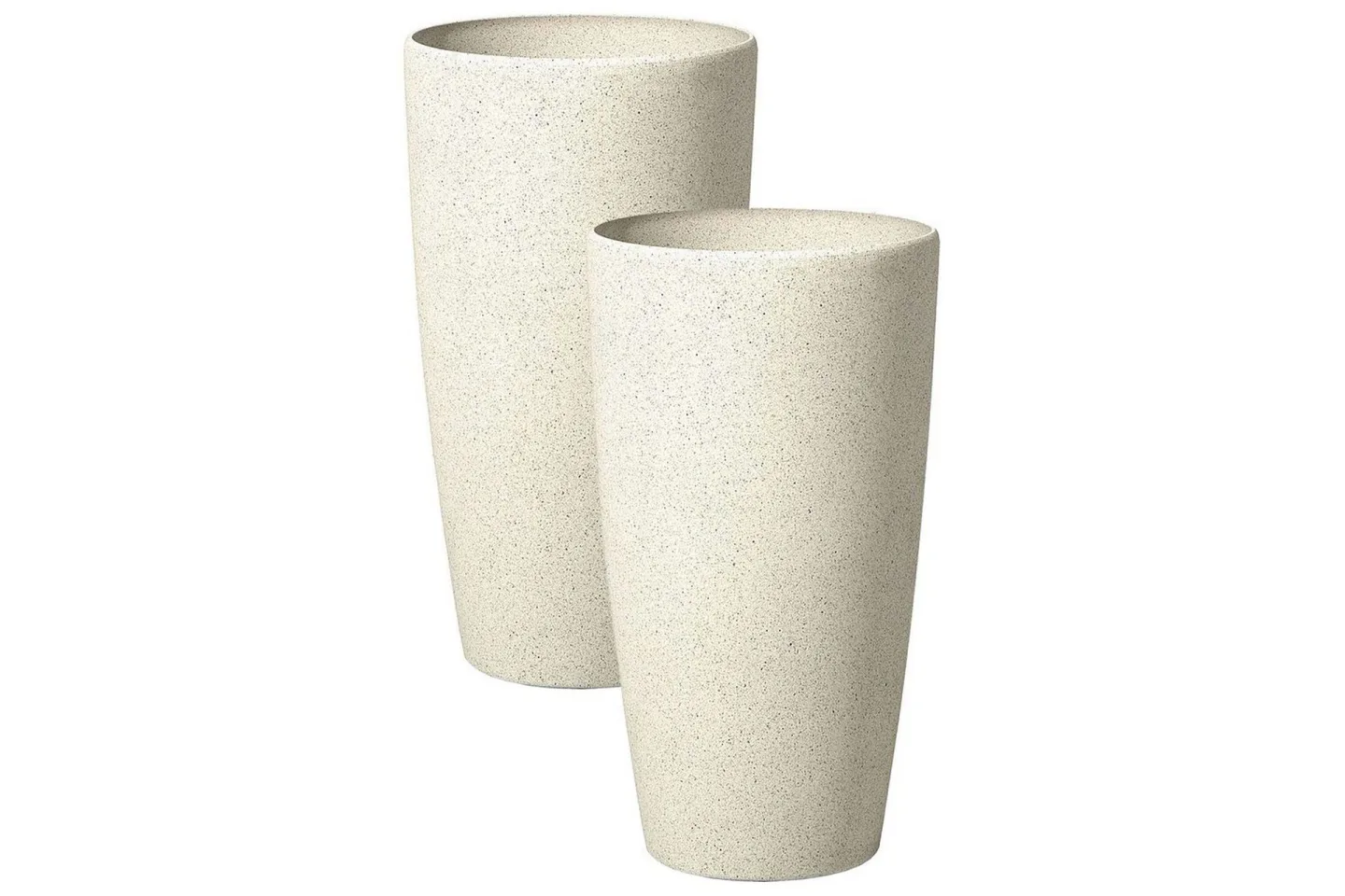 Trädgårdskruka Abdera set om 2 Beige, 31x31x58 cm - Beige, 31x31x58 cm
