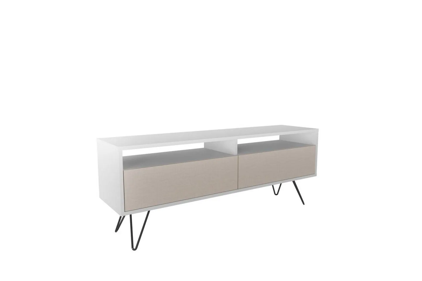 Anvor Tv-bänk 140 cm - Vit/Beige