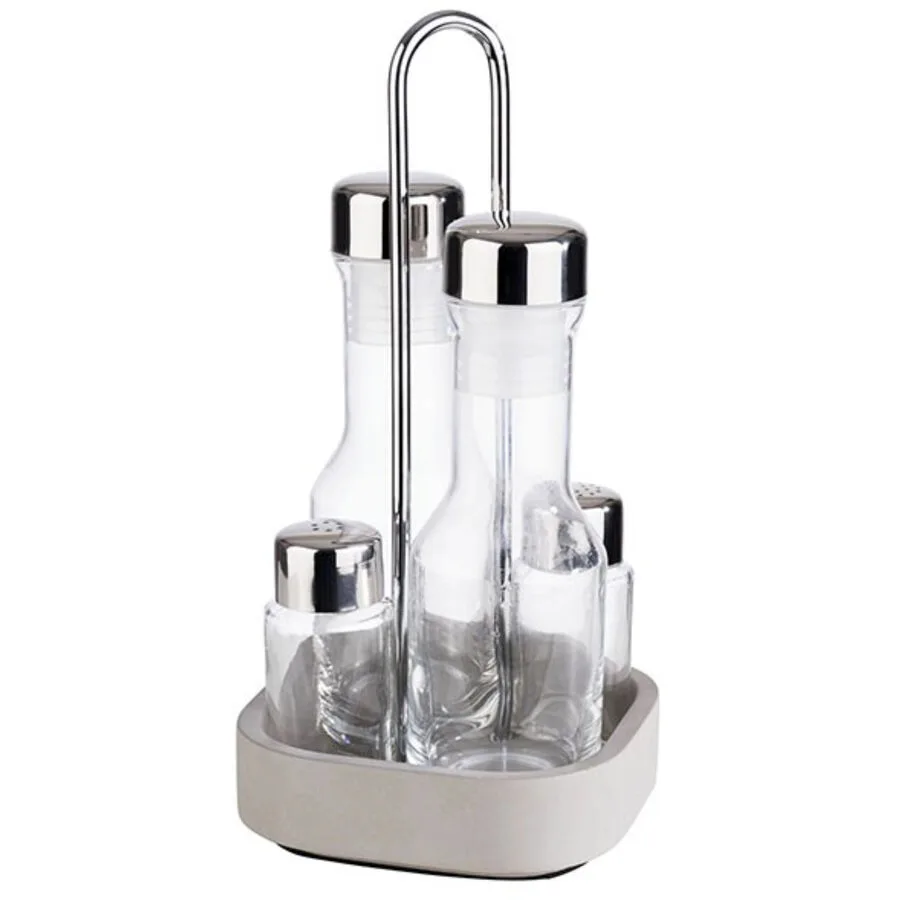 APS Menage Element transparent Metall/Edelstahl/Glas Set