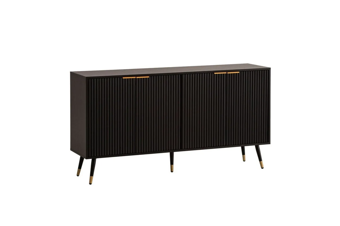 Sideboard Wohnling Folierad spånskiva ekoptik 150 cm 4 dörrar modern -