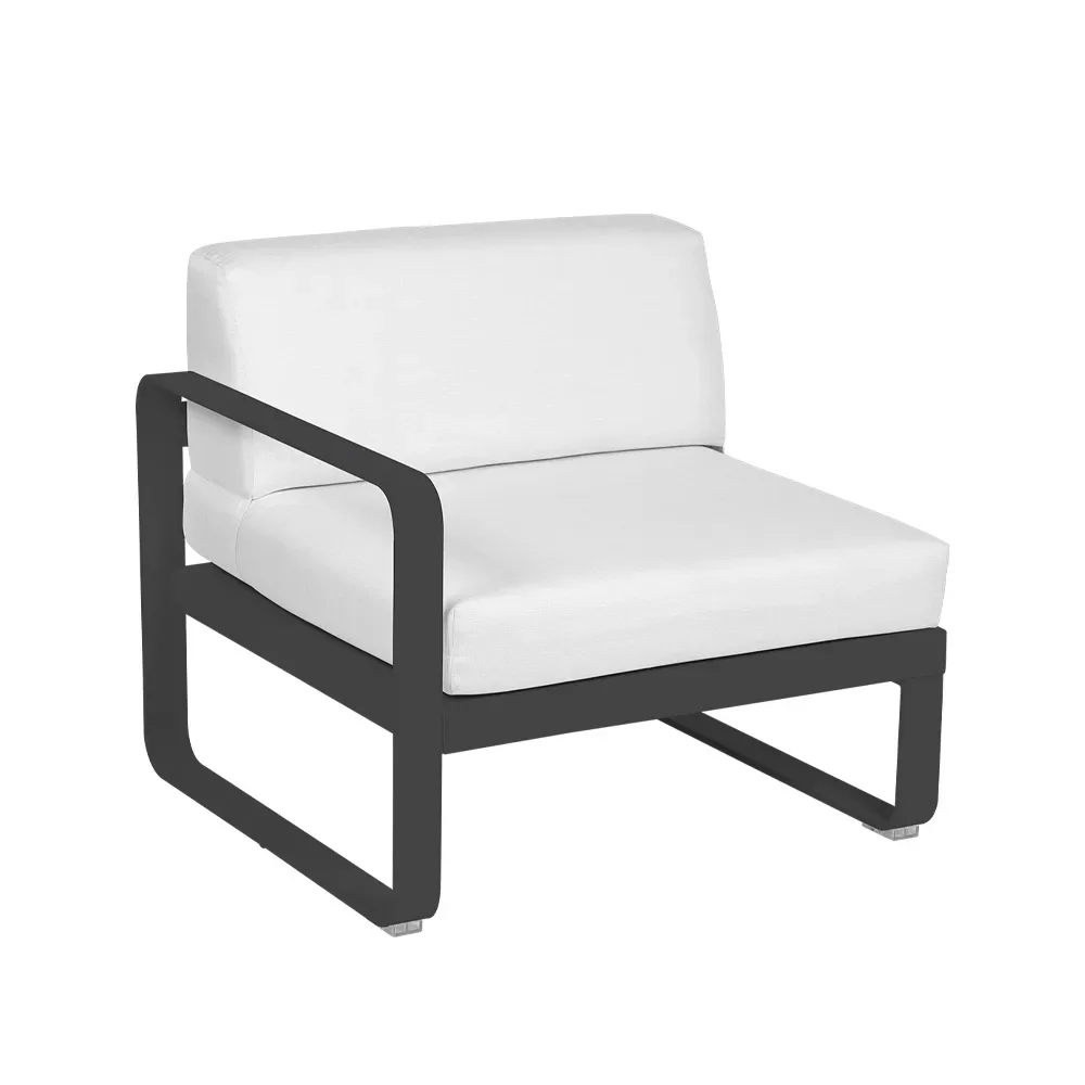 Fermob Bellevie Left modulsoffa Anthracite (grå), off-white dyna, 1-sits