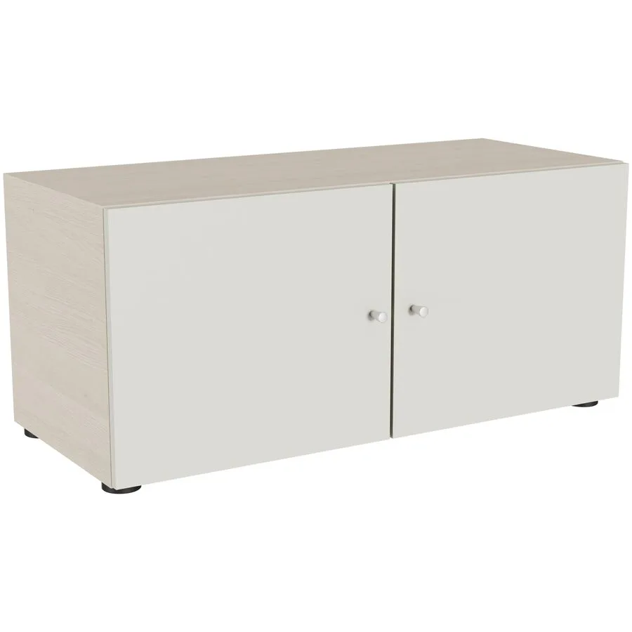 Kommode Window Beige/Grau/Braun Holzwerkstoff 81 cm 35 cm - Farbe: greige/eiche - Möbel Konfigurator: Traummöbel individuell zusammenstellen -