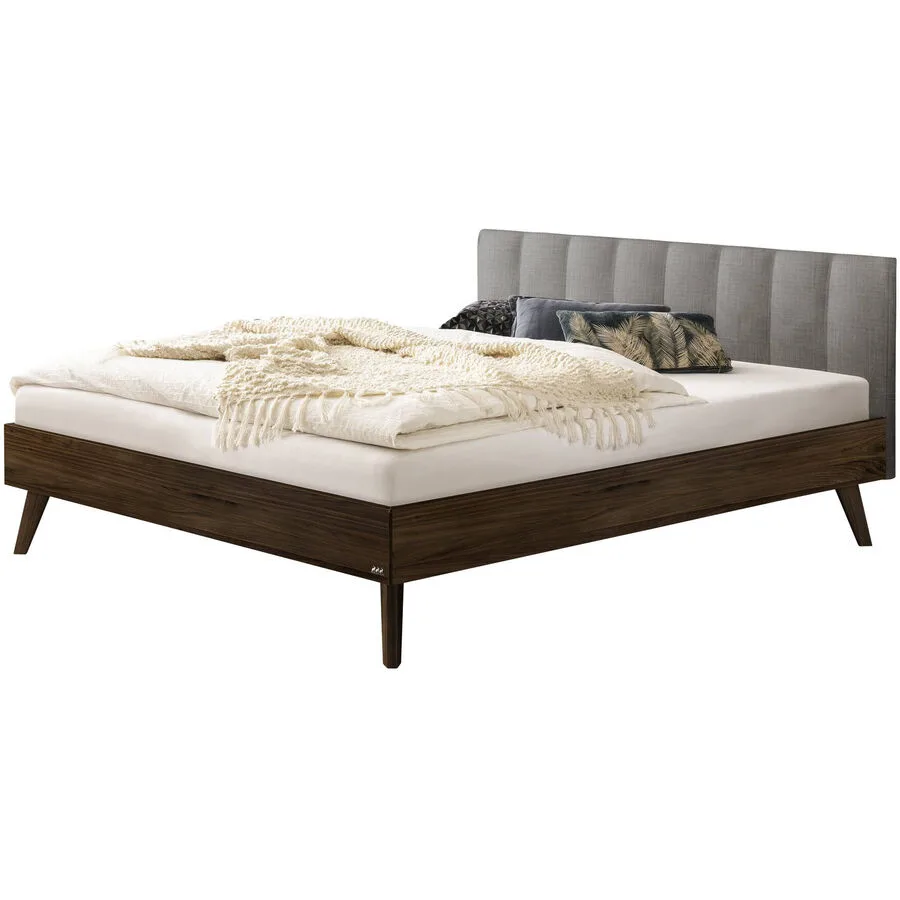 Hasena Bett Sassari Braun Holz 140 x 200 cm - Farbe: Nussbaum