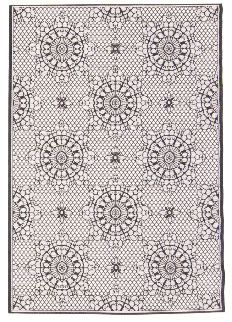 Wilton-teppe - Charleston (sort/sand) (Størrelse: 160 x 230 cm)