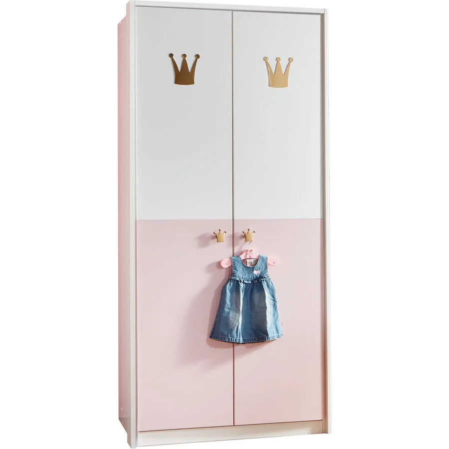 Kleiderschrank Cindra weiss/rosé Holzwerkstoff B 95 cm