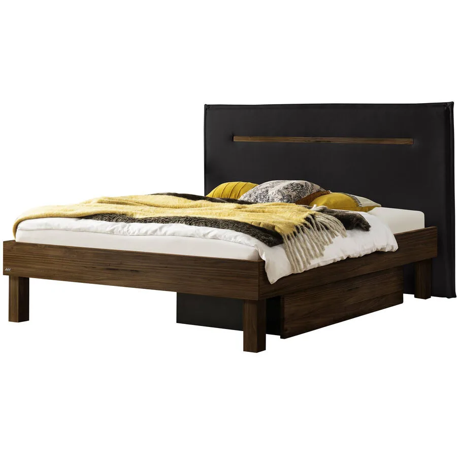 Hasena Bett Sassari Braun Holz 180 x 200 cm - Farbe: Nussbaum