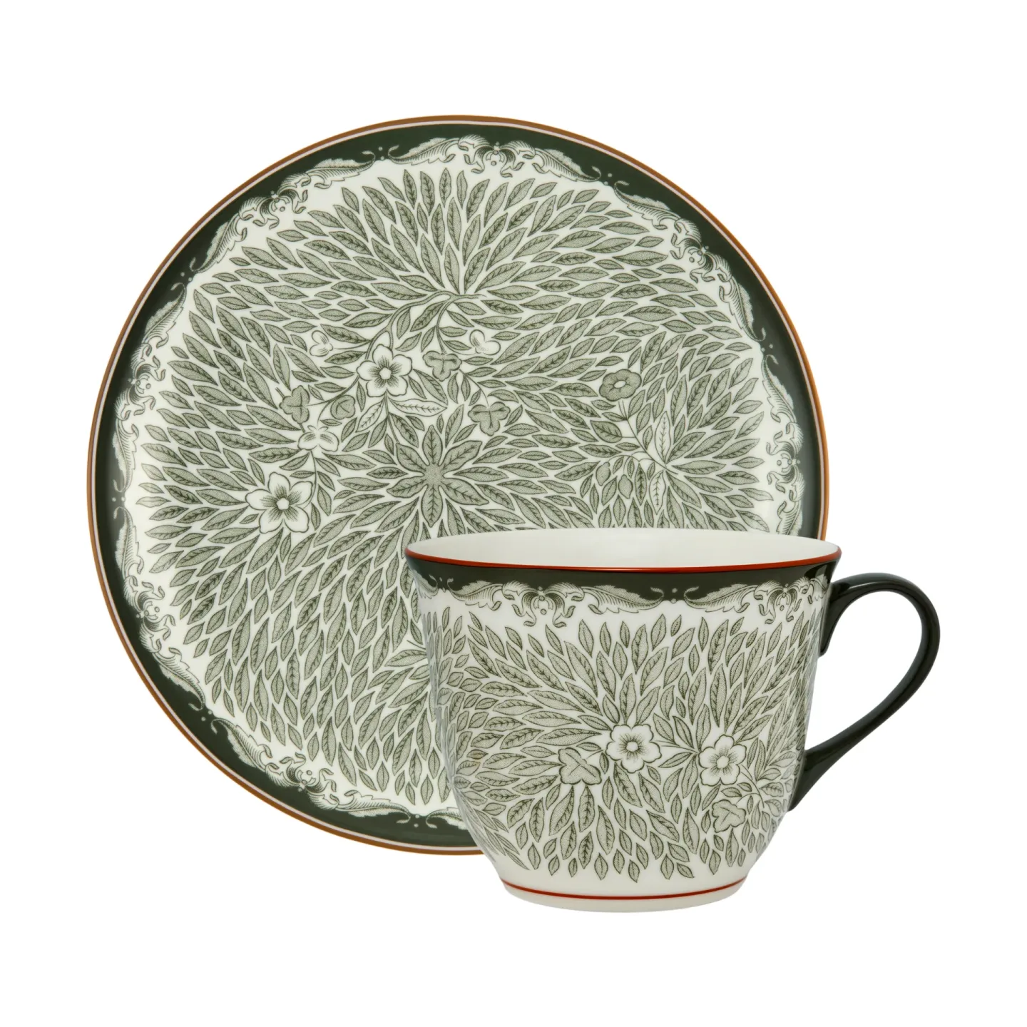 Rörstrand Ostindia Floris Tasse 40cl & Teller Ø20cm Grün