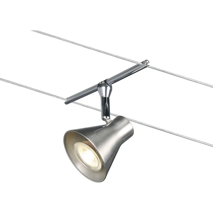 System Capolona Grau Metall 9 cm 13 cm - Farbe: Nickel satiniert - LED - Lichtfarbe: Warmweiss - LED Energiesparlampen