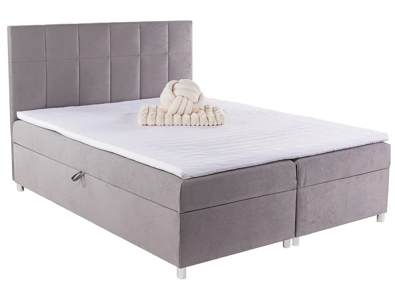 Boxspringbett BORA grau 160x200cm halbfest