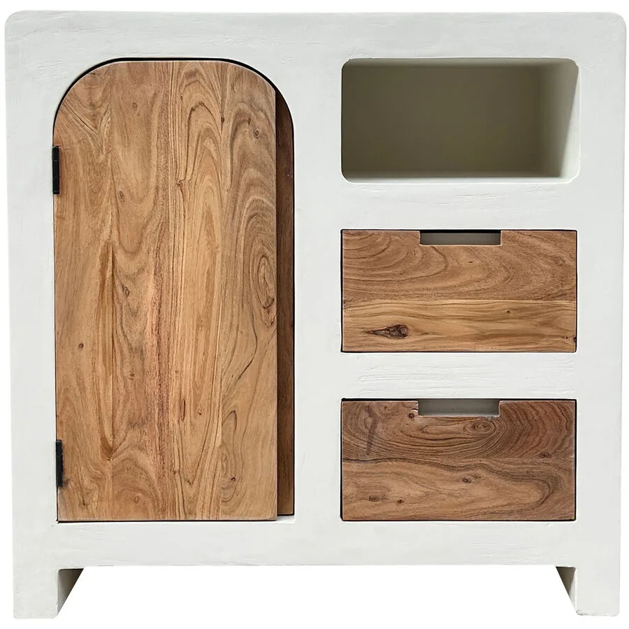 Kommode Putza weiss/natur MDF B 80 H 80 cm