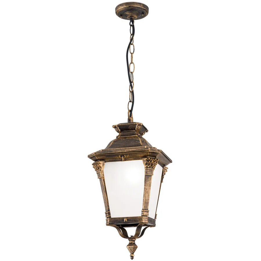 Deckenlampe aussen Aiko 23 cm 46 cm - Farbe: Patina - Material: Siluminguss/Glas