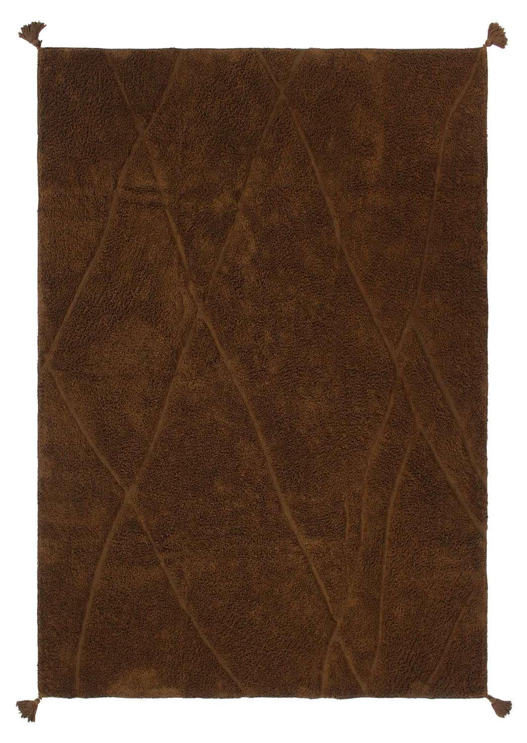 Ryetepper - Andrea Natural Cotton Shaggy (brun) (Størrelse: 200 x 290 cm)