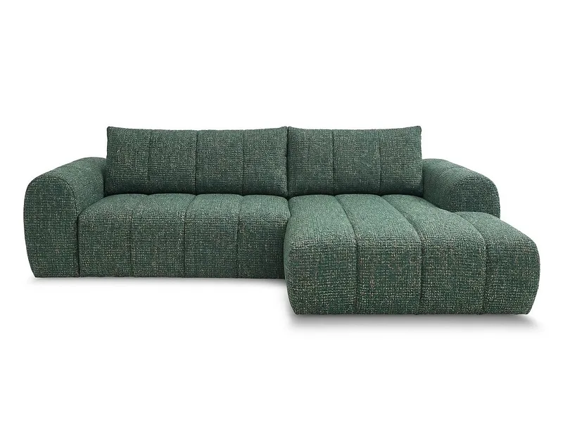 Ecksofa BOBOCHIC NESTY Stoff chiniert dunkelgrün