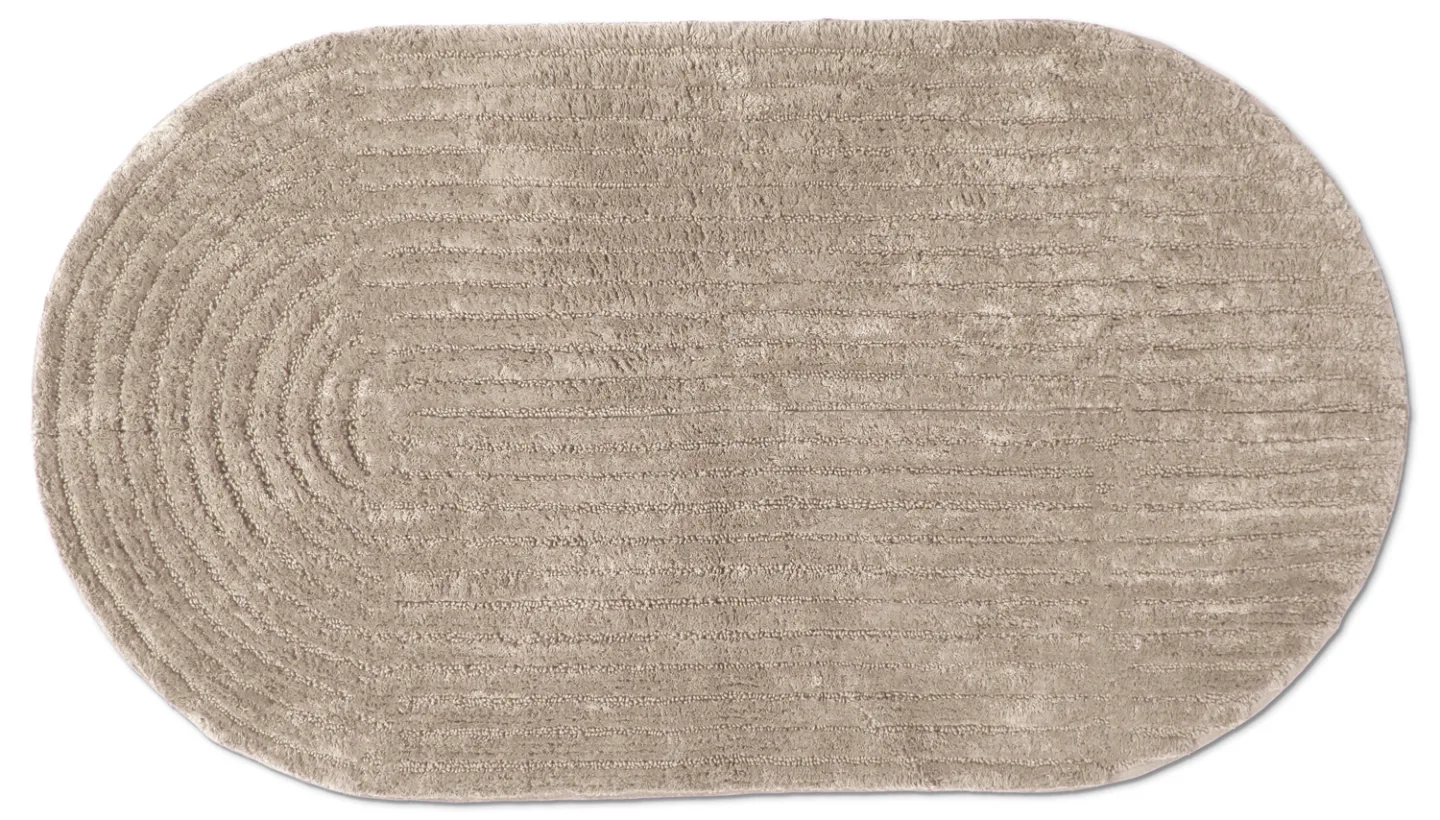 Oval baderomsmatte - Evena (beige) (Størrelse: 50 x 90 cm)