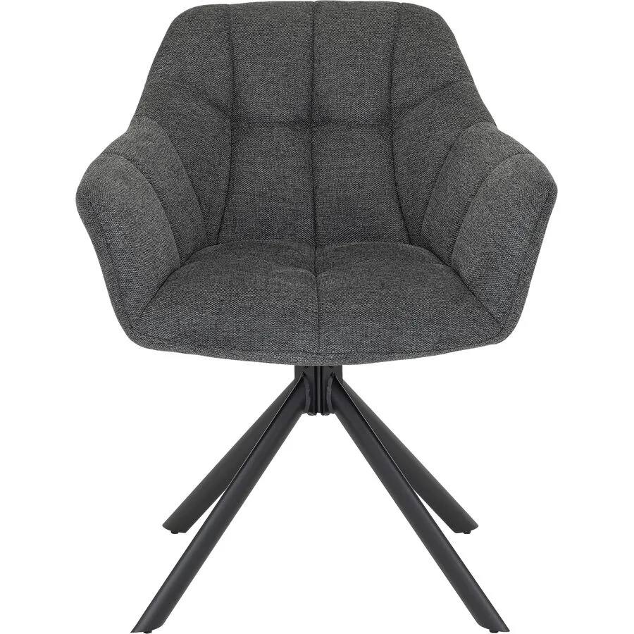 Stuhl Camedo Dunkelgrau, Schwarz Stoff, Metall