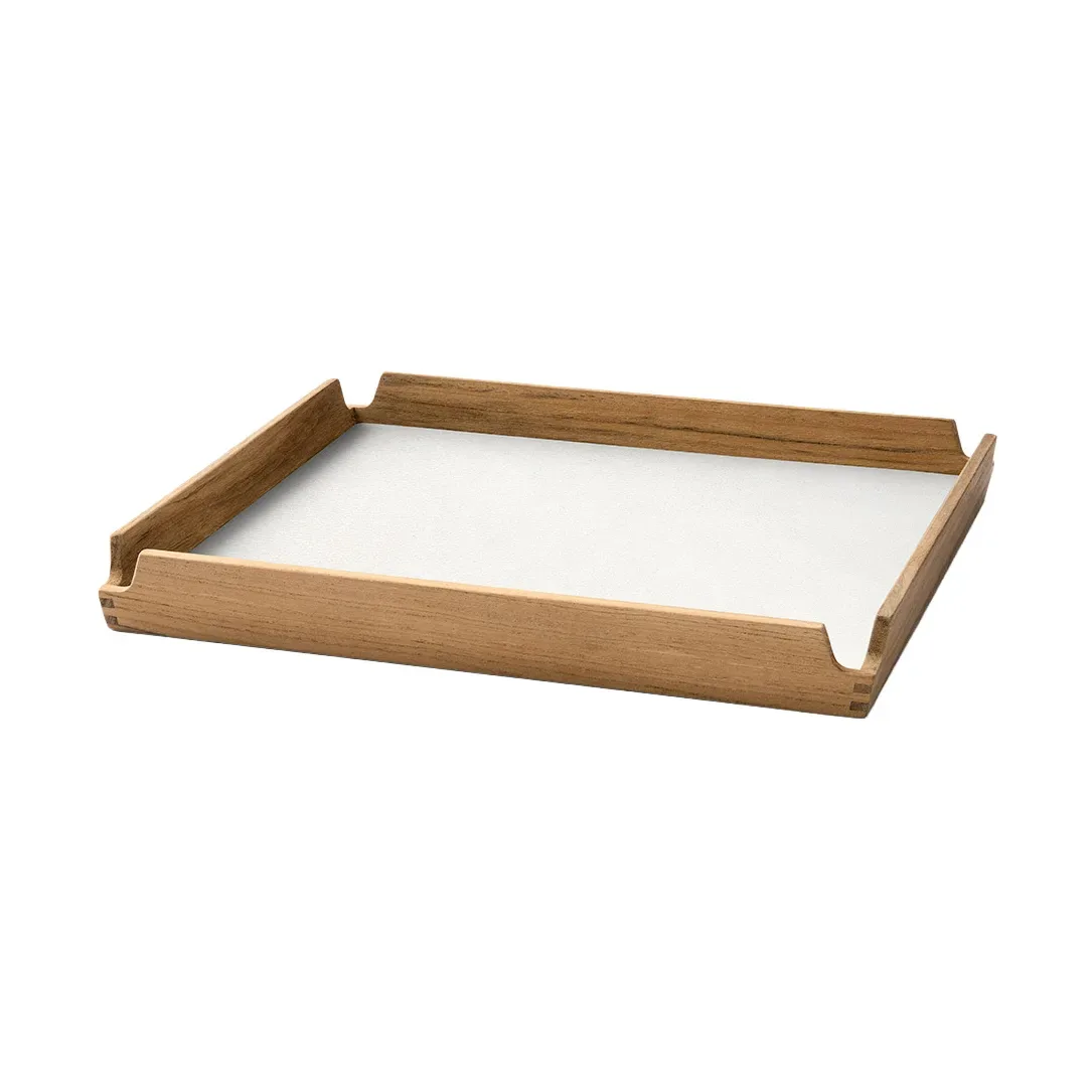 LIND DNA Airy Teak-Tablett square S Nupo pure white
