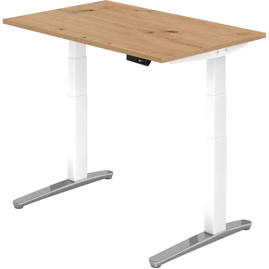 Schreibtisch Office Asteiche Holzwerkstoff Höhenverstellbar B 120 T 80 cm