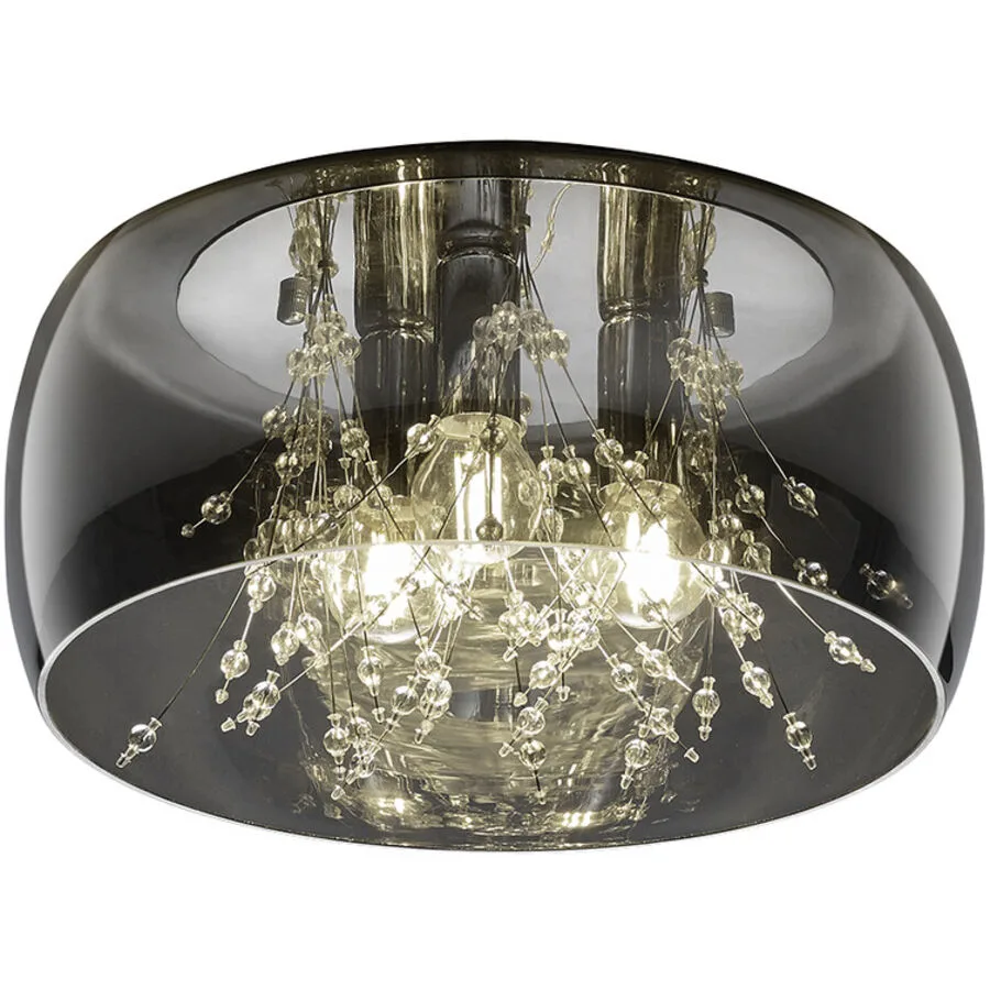 Deckenlampe Chave Grau Glas 34 cm 17.5 cm - Farbe: chrom