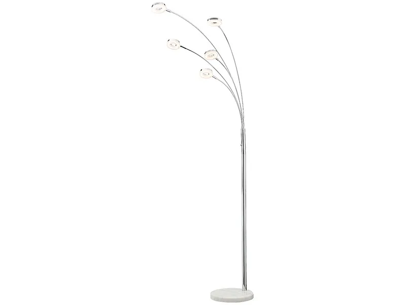 Stehlampe LED ROUND 195cm 20W silberfarben