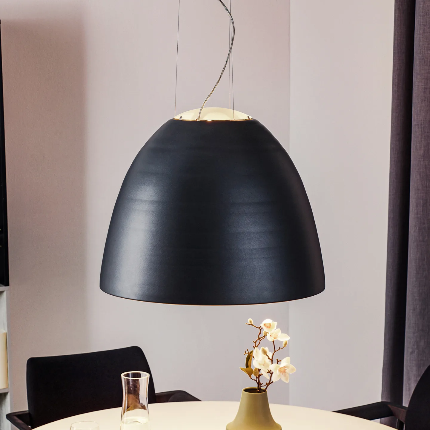 Nur S Pendelleuchte Anthrazit - Artemide - Wohnzimmer - Design - Metall - Einflammig