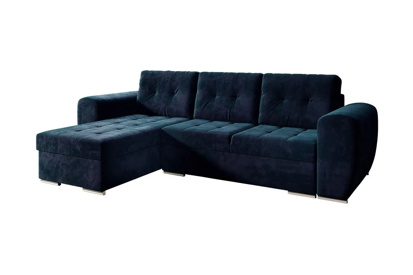 Bäddsoffa med divan - Svart